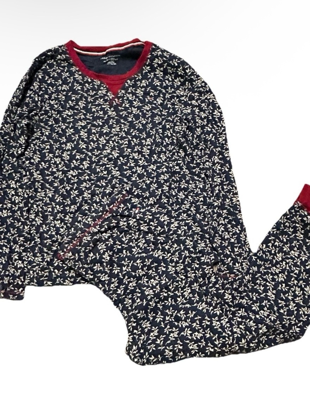 Women’s Tommy Hilfiger Sleepwear Pajama Set Blue Floral Size XL